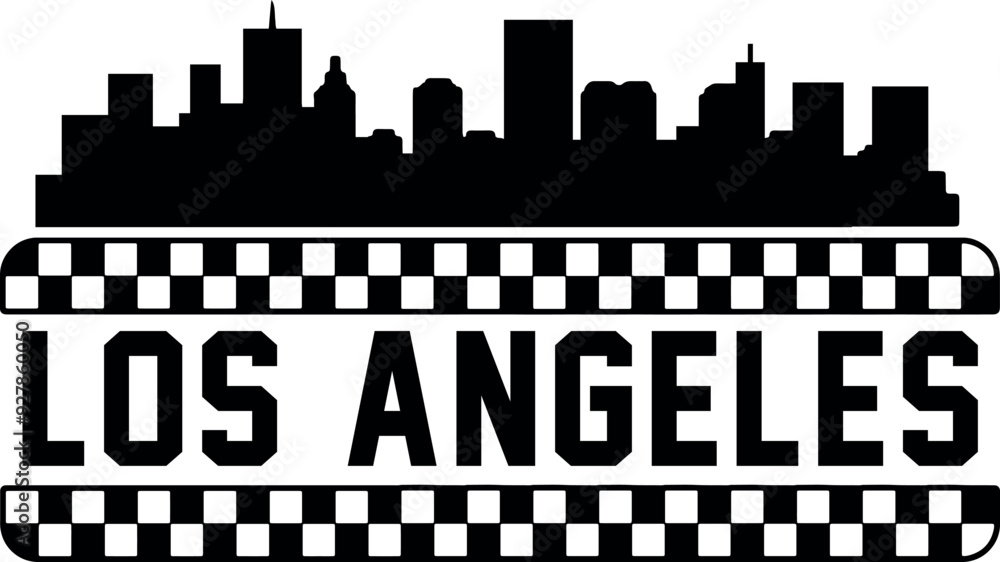 Obraz premium Los Angeles Skyline Silhouette Vector