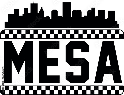 Mesa Arizona Skyline Silhouette Vector