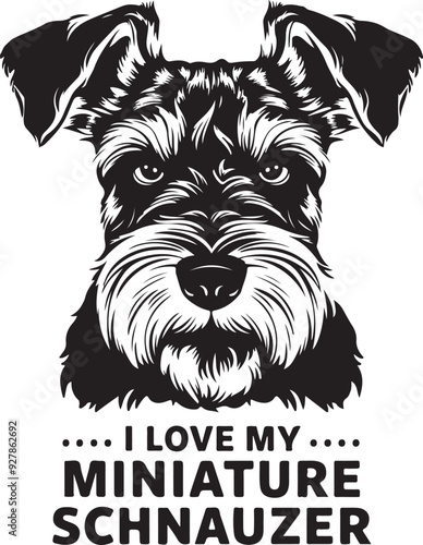 Miniature Schnauzer Love Stylized Vector Illustration