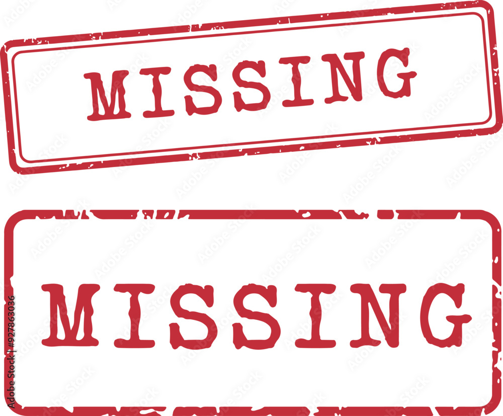 Missing Rubber Stamp Vector Set
