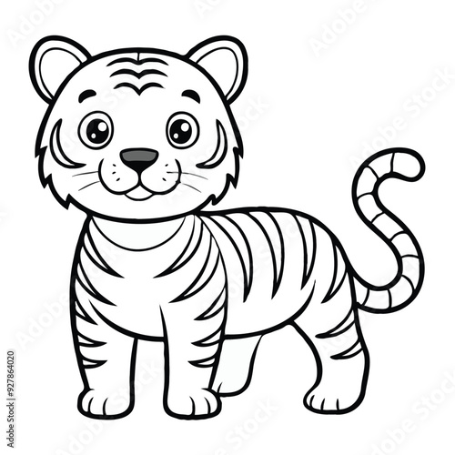 Tiger line art vector