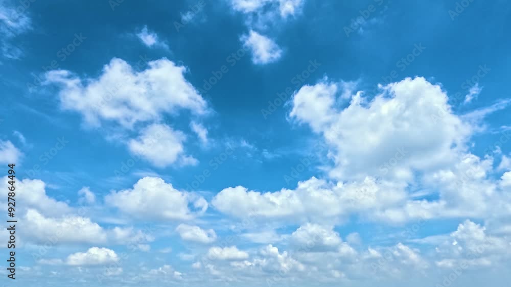 View blue sky with moving cumulus clouds in the sky timelapse View blue sky with moving cumulus clouds in the sky timelapse