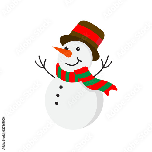 Snowman vector on white background