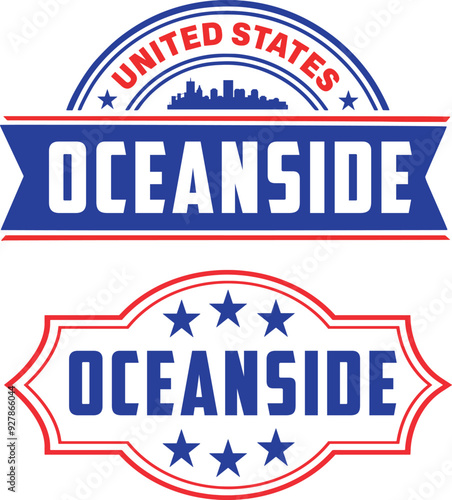 Oceanside California Vector Set