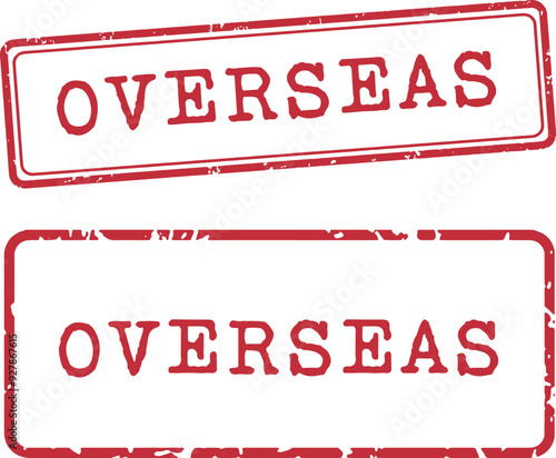 Overseas Rubber Stamp Vector Set