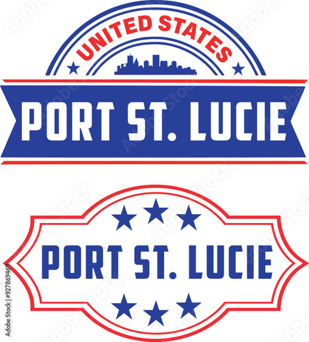 Port St Lucie Florida Vector Set photo