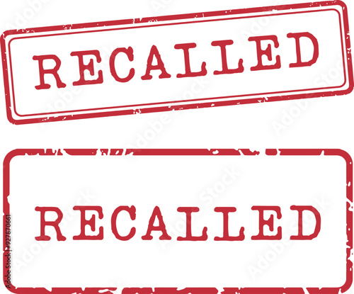 Recalled Rubber Stamp Vector Set