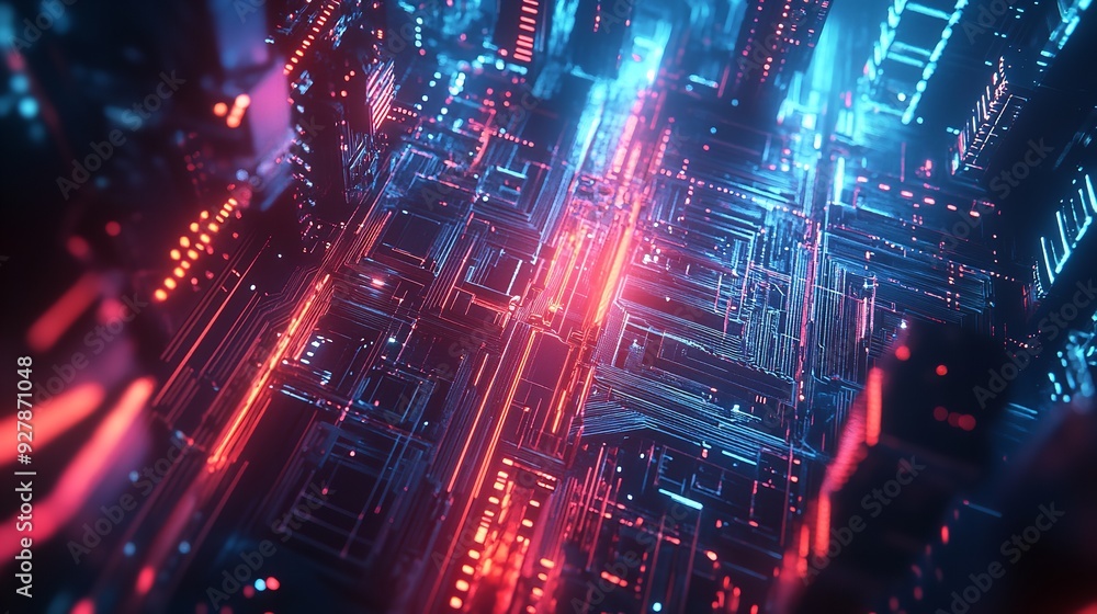 Fototapeta premium Abstract Electronic PC Gaming Background Technology Cyber