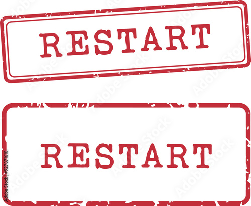 Restart Rubber Stamp Vector Set