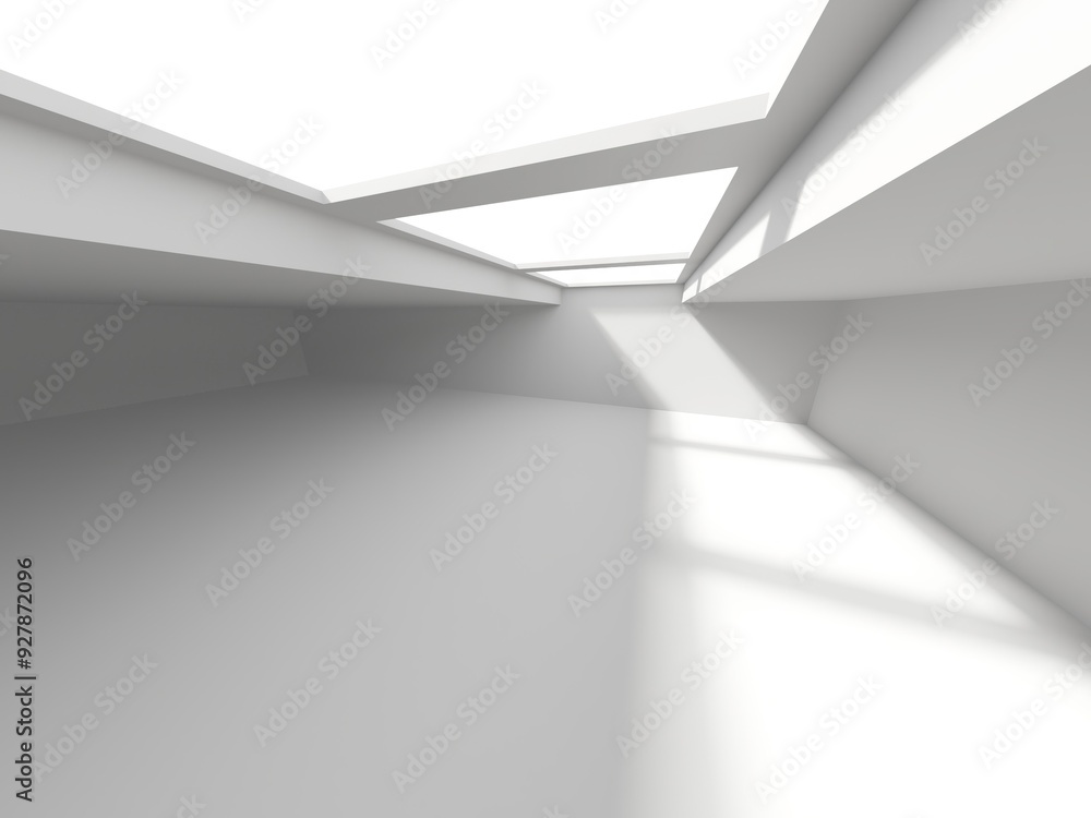 Minimalistic room space. White clean empty architecture interior Minimalistic room space. White clean empty architecture interior