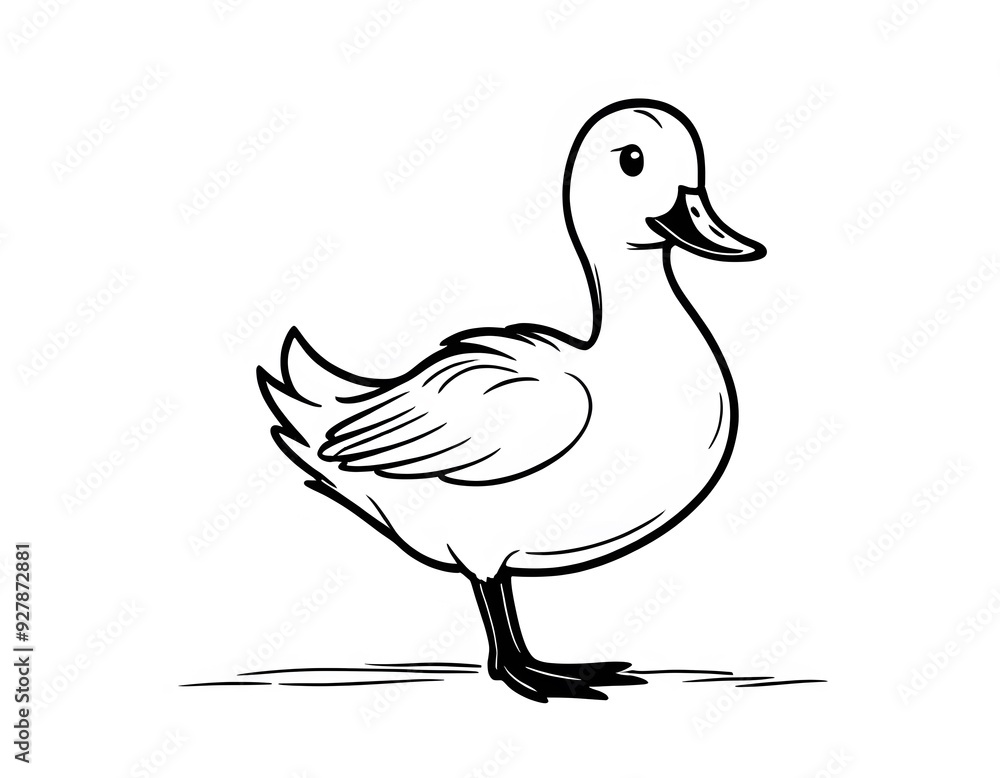 Drawing of a cute duck to color. Drawing of a cute duck to color.