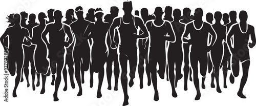 Runners Silhouette Vector Illustration