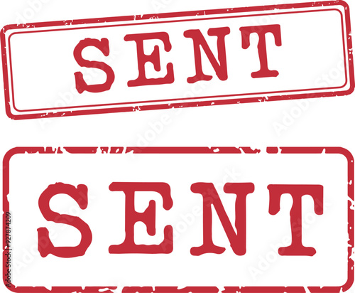 Sent Rubber Stamp Vector Set