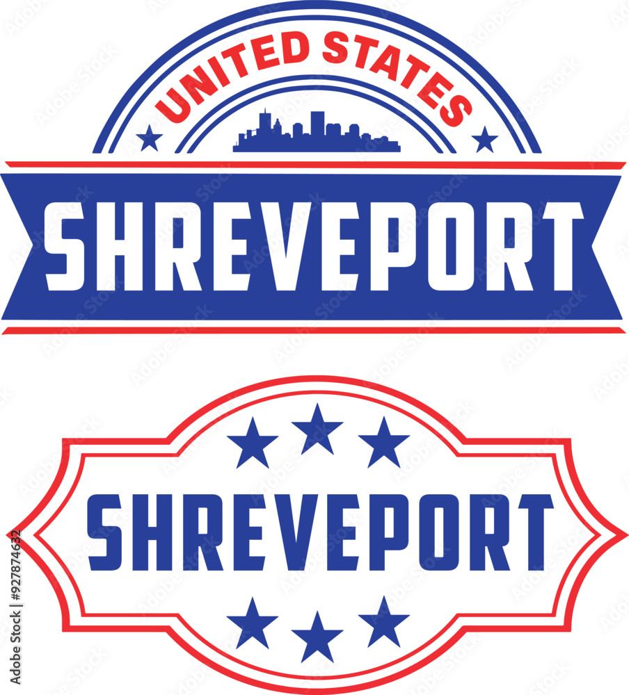 Shreveport Louisiana Vector Set Shreveport Louisiana Vector Set