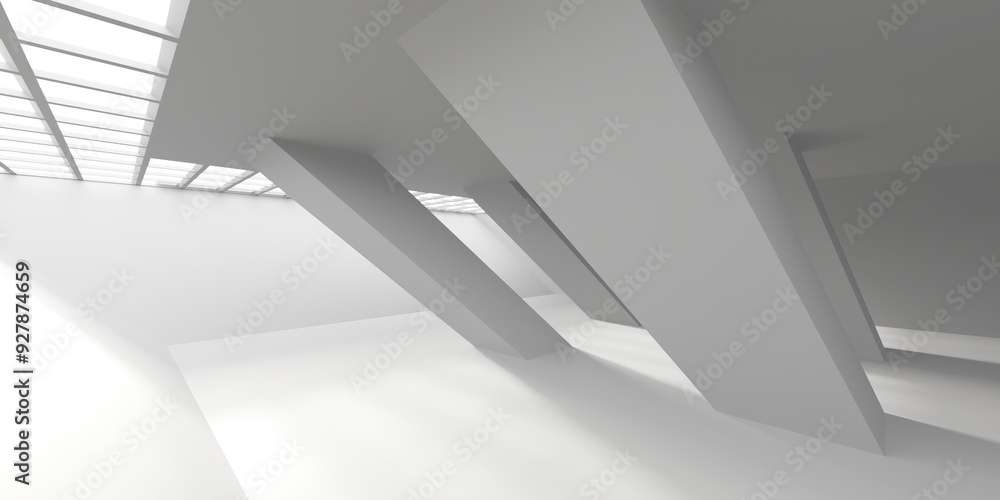 Minimalistic room space. White clean empty architecture interior Minimalistic room space. White clean empty architecture interior