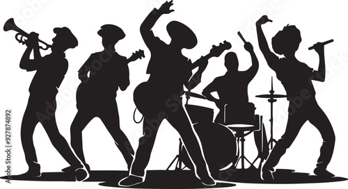 Ska Band Silhouette Vector Illustration