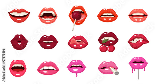 Vector Cartoon Mouths. Fun and Expressive Lips