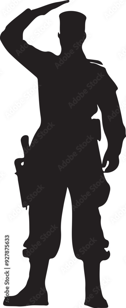 a army soilder stand with salute vector silhouette isolated white background a army soilder stand with salute vector silhouette isolated white background