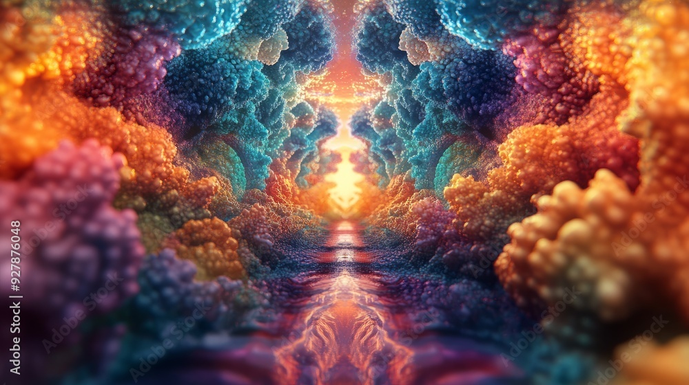 Obraz premium AI dreamcore landscape, machine learning hallucinations, shot on Phantom