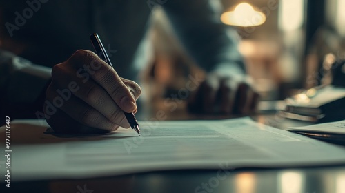 Wallpaper Mural Close-up of a Hand Signing a Document Torontodigital.ca