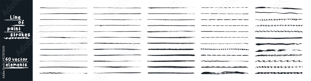 © Pavlo - Brush strokes lines. Line underline brush pencil pen marker paint stroke.