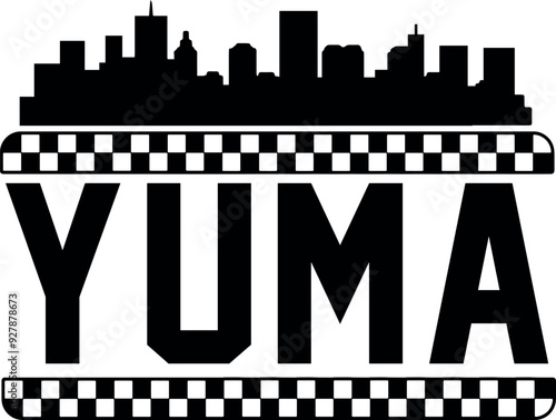 Yuma Arizona Skyline Silhouette Vector