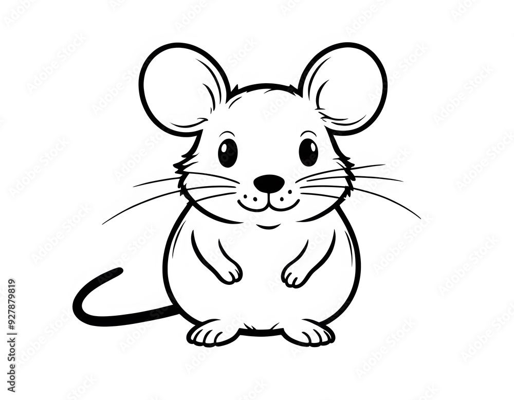Drawing of a cute mouse to color. Drawing of a cute mouse to color.