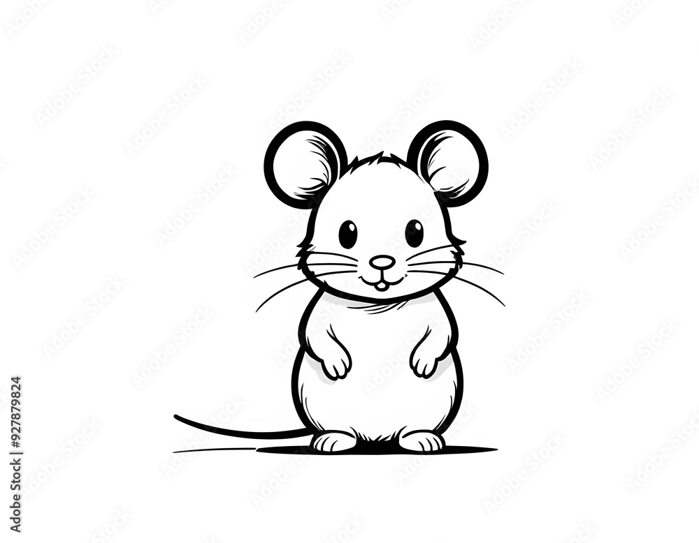 Drawing of a cute mouse to color. Drawing of a cute mouse to color.