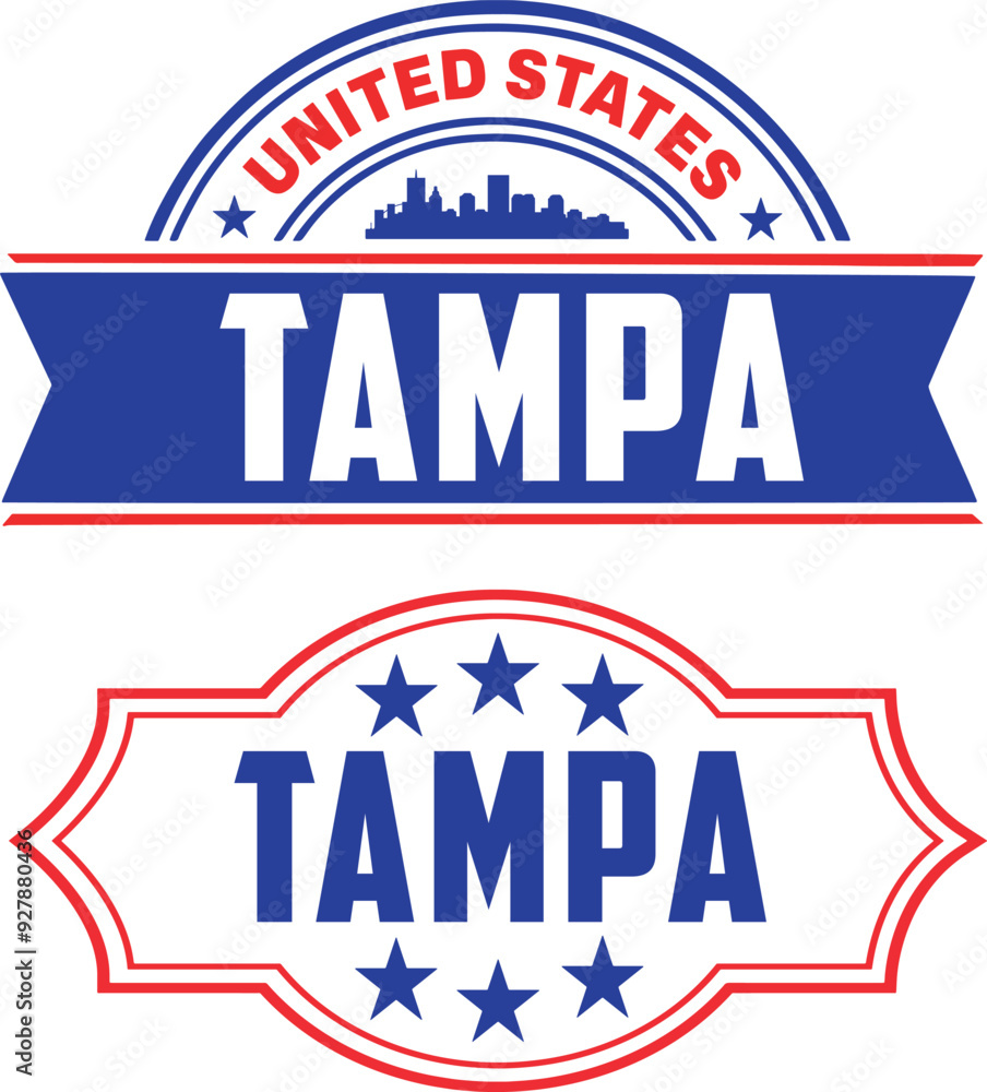 Tampa Florida Vector Set Tampa Florida Vector Set