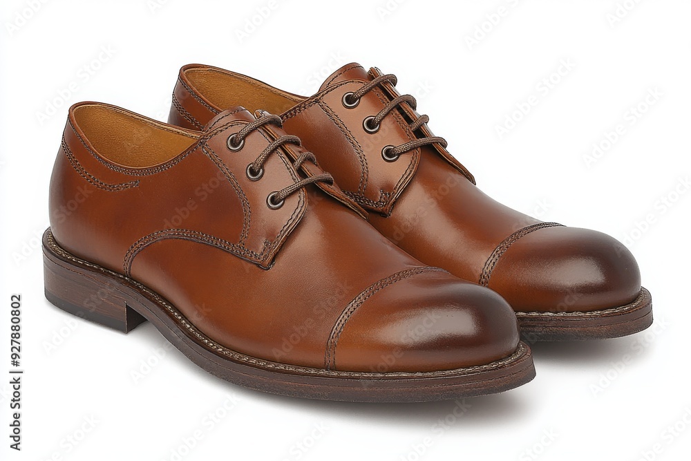 A polished pair of brown leather derby shoes representing the perfect blend of classic design comfort and the refined taste of men’s footwear ideal for both formal and casual settings A polished pair of brown leather derby shoes representing the perfect blend of classic design comfort and the refined taste of men’s footwear ideal for both formal and casual settings