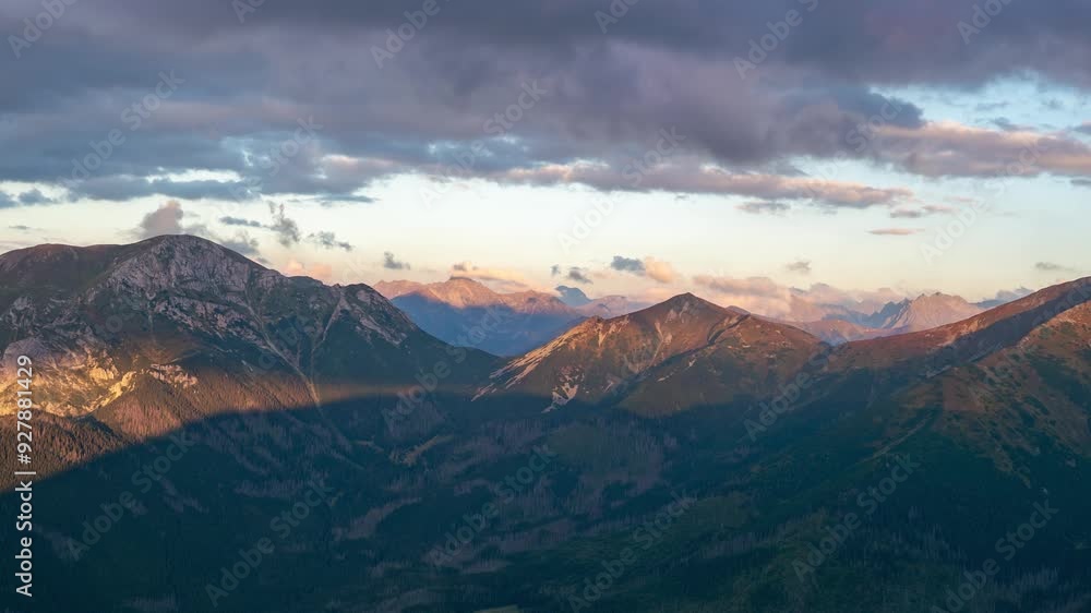 Autumnal Majesty in Tatra Mountains: Peaks Clouds Timelapse Autumnal Majesty in Tatra Mountains: Peaks Clouds Timelapse