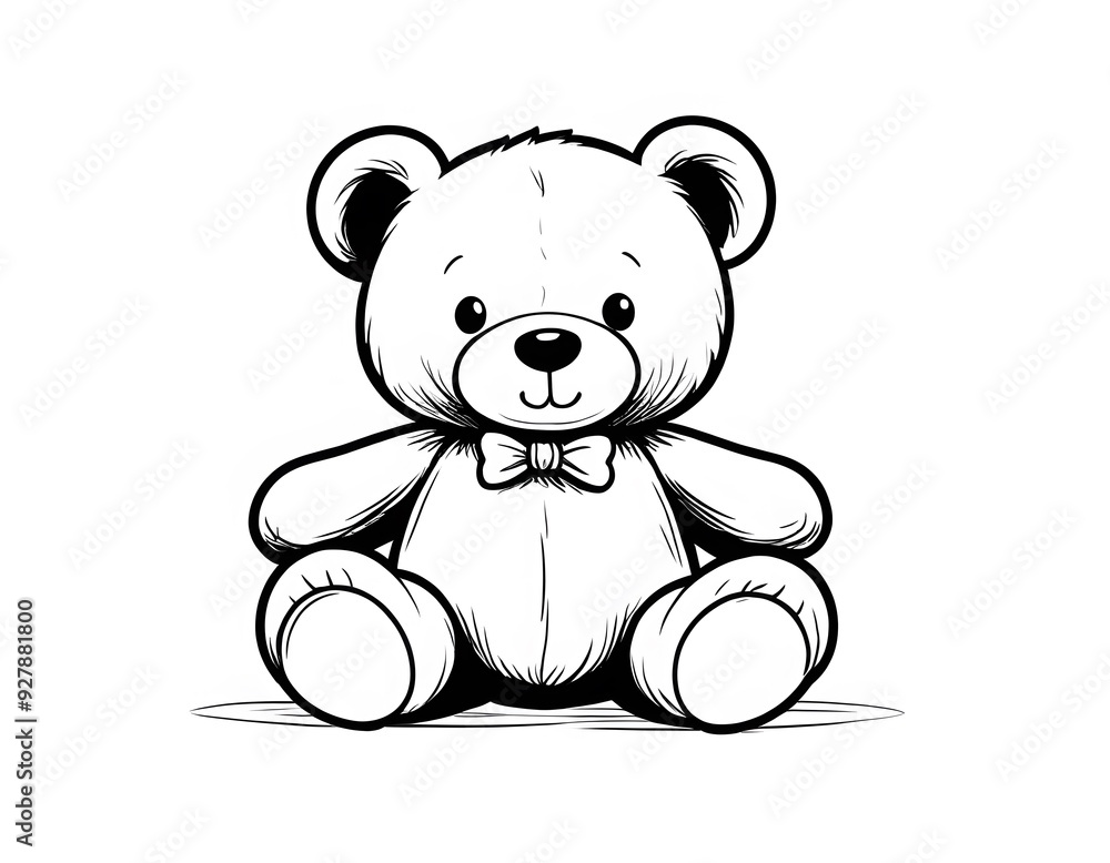 Drawing of a cute teddy bear to color. Drawing of a cute teddy bear to color.