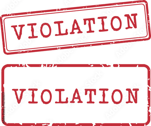 Violation Rubber Stamp Vector Set