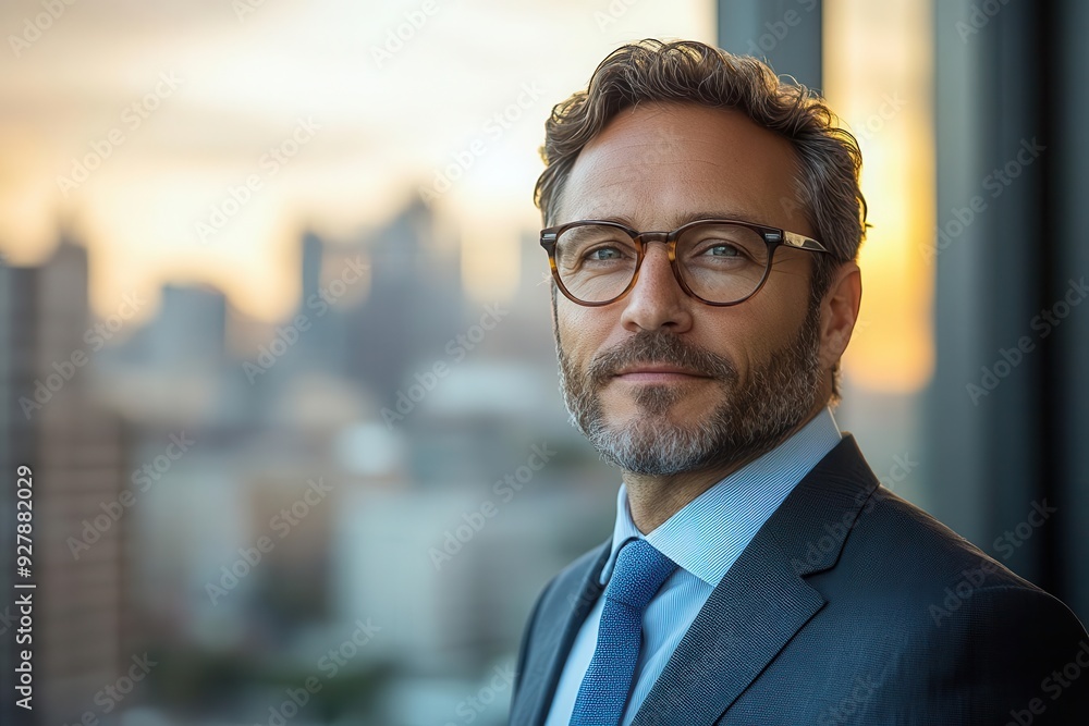 confident business executive in a modern glasswalled office overlooking a cityscape symbolizing leadership and success confident business executive in a modern glasswalled office overlooking a cityscape symbolizing leadership and success