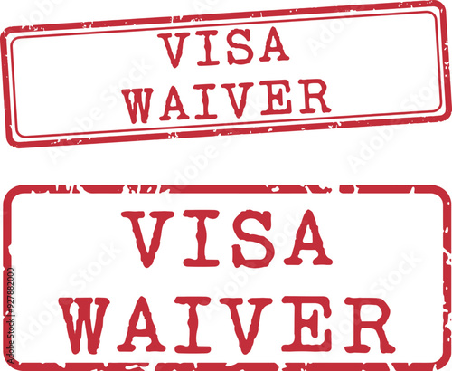 Visa Waiver Rubber Stamp Vector Set