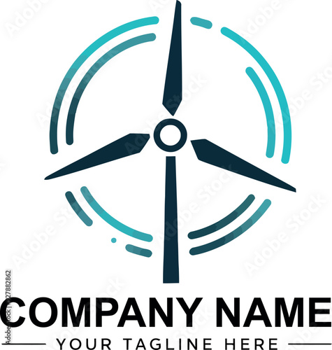 Wind Power Modern Logo Vector Design