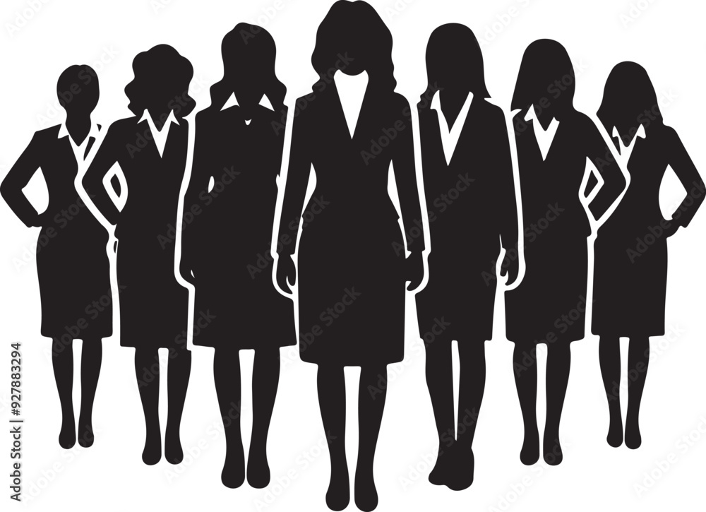 Women Teachers Standing Silhouette Vector Illustration Women Teachers Standing Silhouette Vector Illustration