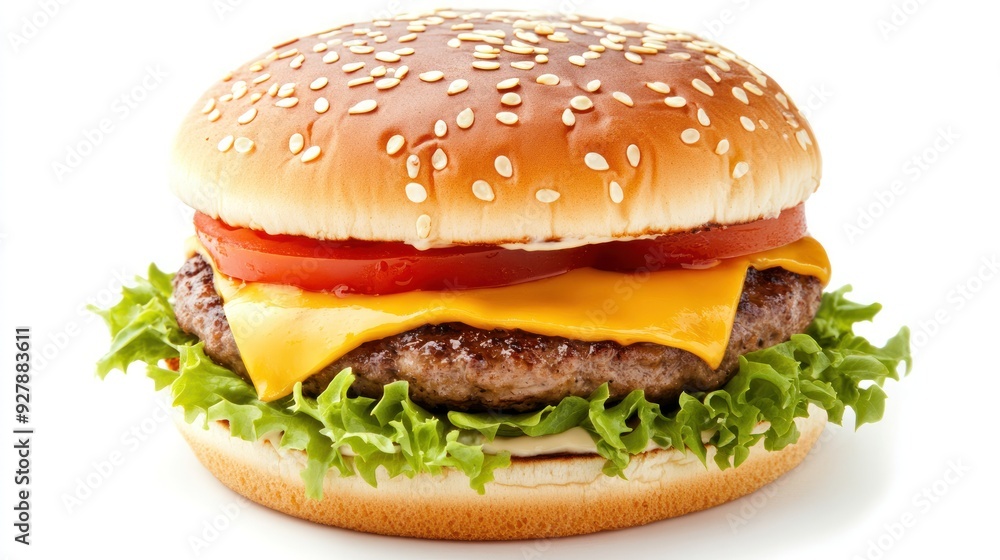 Juicy Cheeseburger with Sesame Seed Bun Juicy Cheeseburger with Sesame Seed Bun