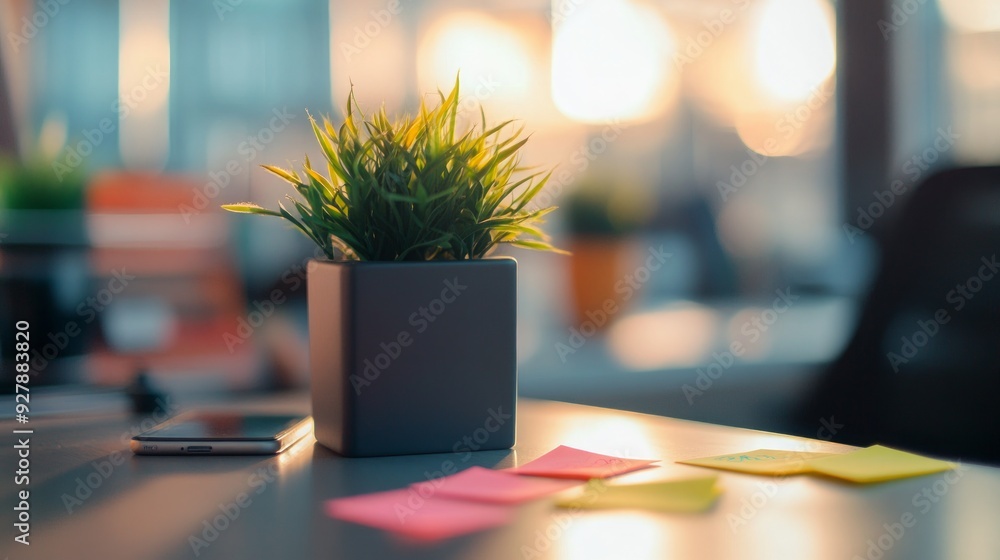 custom made wallpaper toronto digitalMinimalist Workspace with a Touch of Green: Desk Decor Inspiration