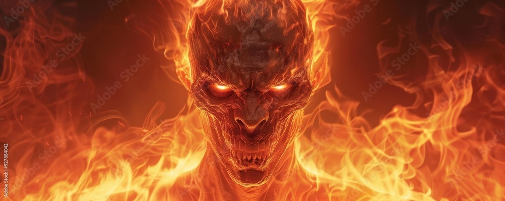 Flame spirit with blazing form and fire aura, fire spirit, elemental flame Flame spirit with blazing form and fire aura, fire spirit, elemental flame