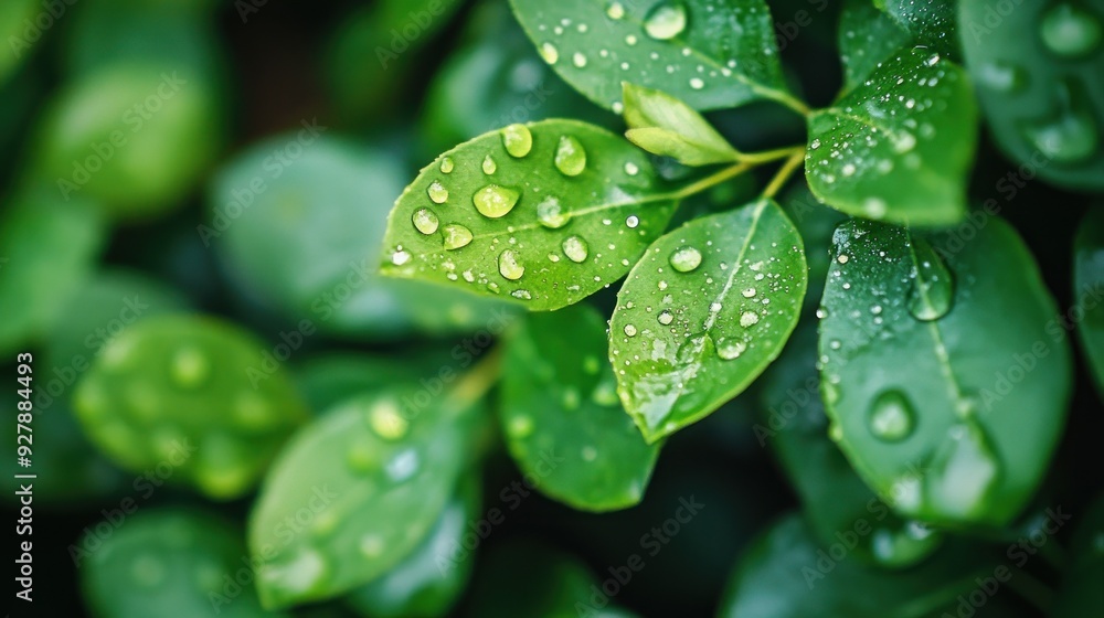 Close-up of Dew-Covered Leaves Close-up of Dew-Covered Leaves