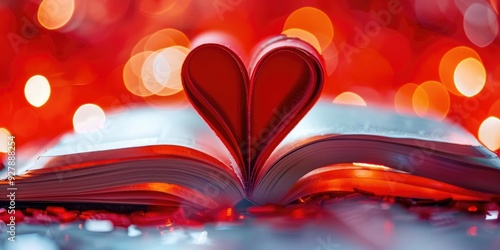 Book with Heart Shape Formed by Pages