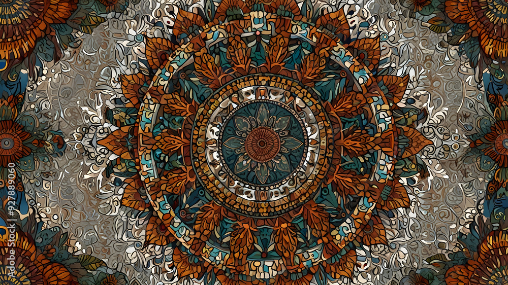 Fototapeta premium A beautiful pattern carpet on fabric