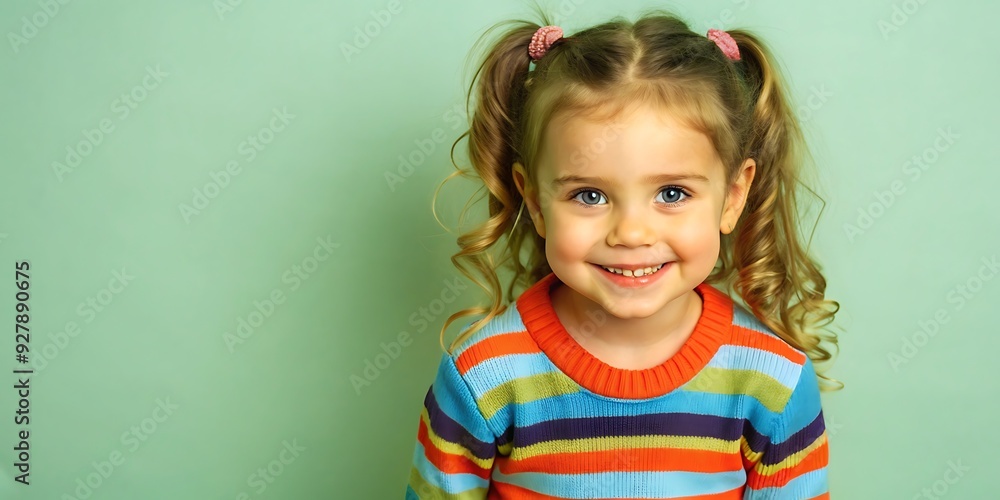 Portrait of Young Happy Girl Looks in Camera Portrait of Young Happy Girl Looks in Camera