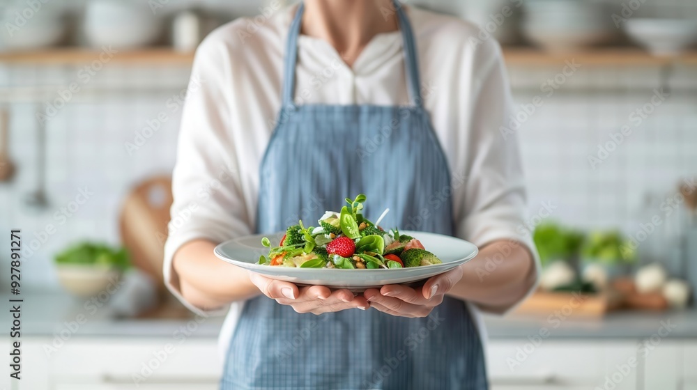 Functional nutritionist, creating meal plans, focus on, health optimization, surreal, overlay, kitchen Functional nutritionist, creating meal plans, focus on, health optimization, surreal, overlay, kitchen