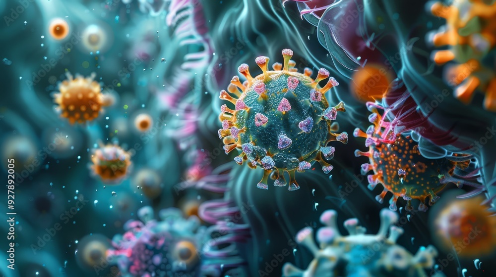 An artistic depiction of protein molecules folding into their complex structures. An artistic depiction of protein molecules folding into their complex structures.