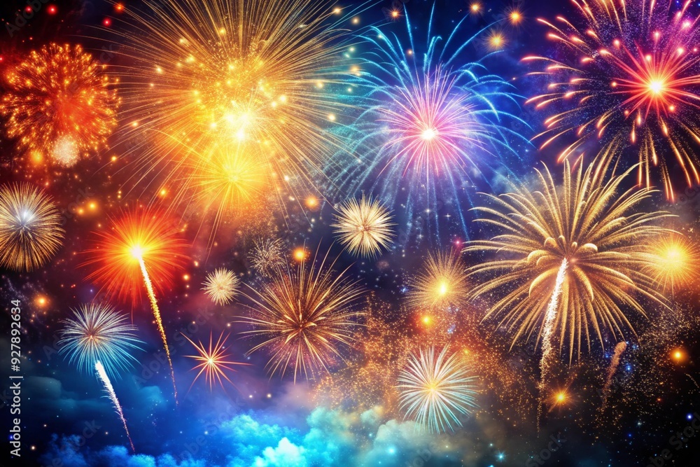 Naklejka premium fireworks in the night sky