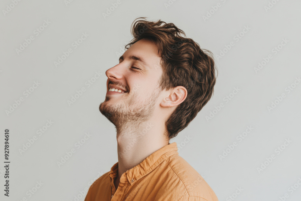 A close up of a man's face with his eyes closed A close up of a man's face with his eyes closed