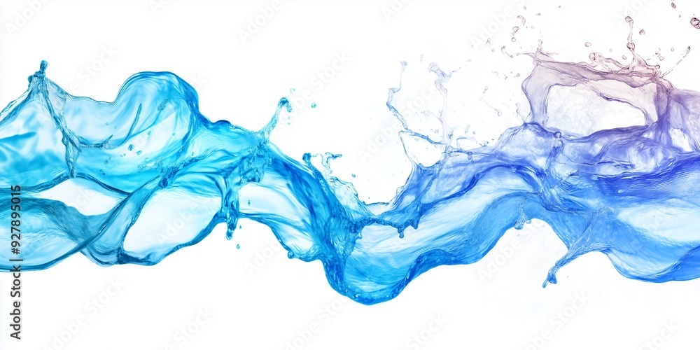 Un'esplosione dinamica di acqua blu catturata in movimento, con gocce e onde fluide che creano un effetto visivo trasparente e rinfrescante, perfetto per concetti di freschezza e vitalità. Un'esplosione dinamica di acqua blu catturata in movimento, con gocce e onde fluide che creano un effetto visivo trasparente e rinfrescante, perfetto per concetti di freschezza e vitalità.