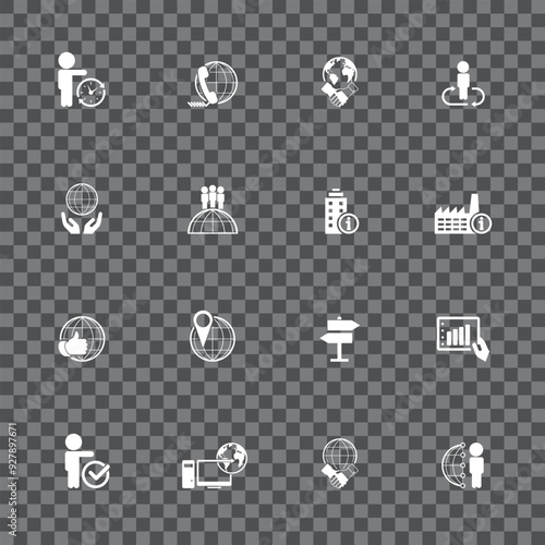 Universal business management and human resources icon set. Universal icons for web and mobile. Vector.